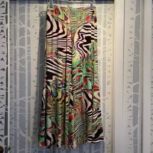 KOKOMO Brightly Colored Animal Print Fully Lined Palazzo Pant size Large